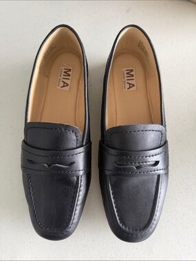 MIA Black Slip-On Penny Loafers